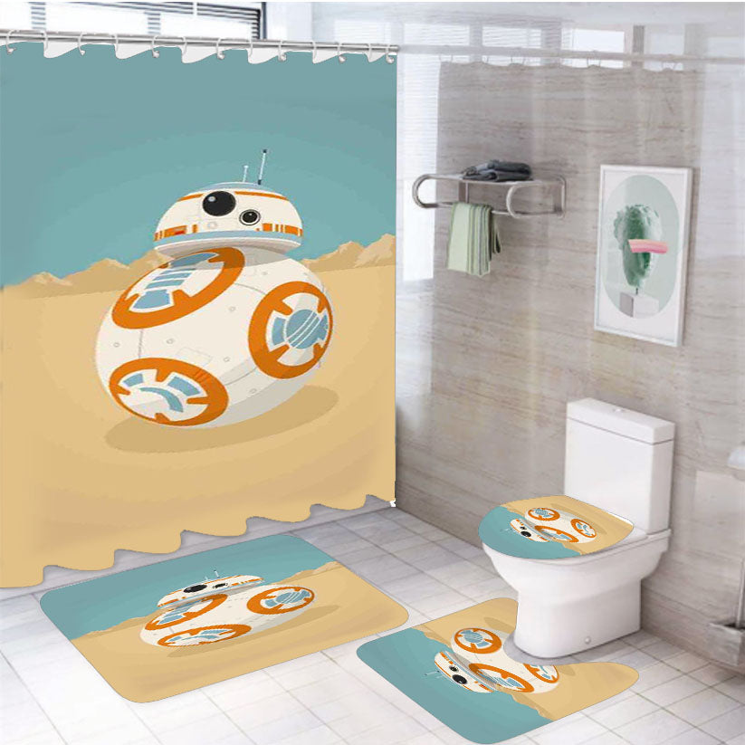 Star Wars The Force Awakens Bb8 4Pcs Bathroom Set Shower Curtain
