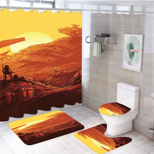 Star Wars The Force Awakens Rey Landscape 4Pcs Bathroom Set Shower Curtain