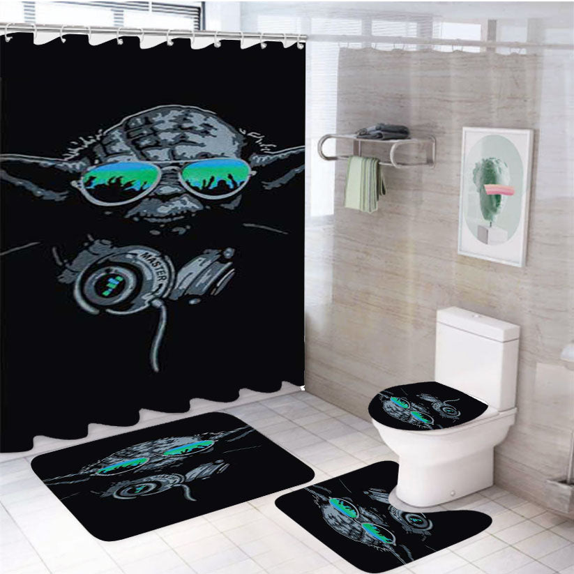 Star Wars Yoda Shades 4Pcs Bathroom Set Shower Curtain