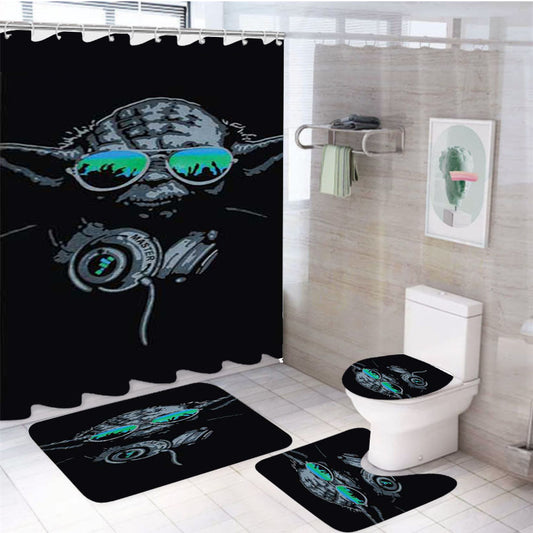 Star Wars Yoda Shades 4Pcs Bathroom Set Shower Curtain