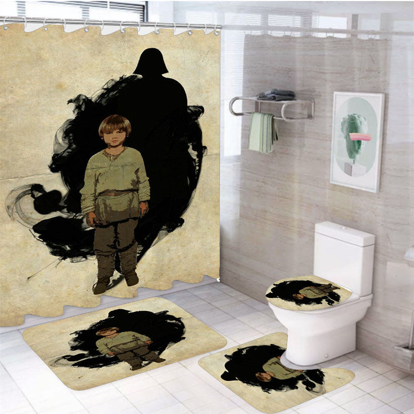 Stars Wars Child 4Pcs Bathroom Set Shower Curtain