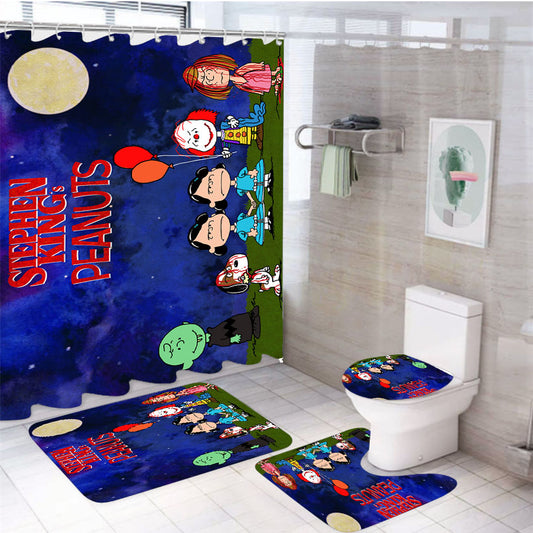 Stephen King And Peanuts 4Pcs Bathroom Set Shower Curtain
