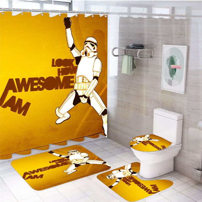 Storm Trooper Star Wars Quote 4Pcs Bathroom Set Shower Curtain