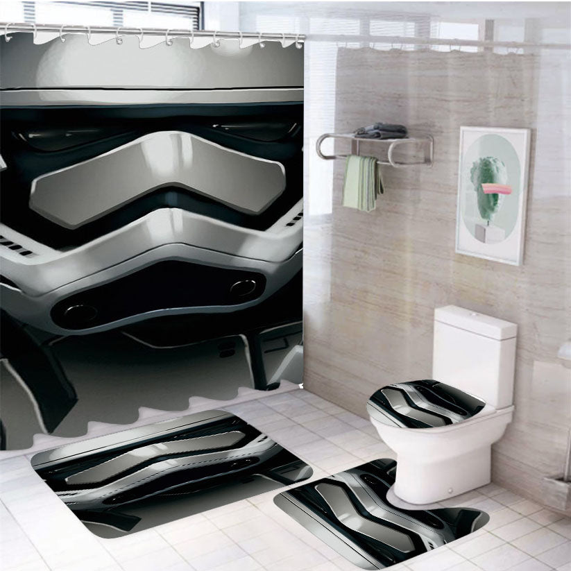Stormtrooper Star Wars Mask 4Pcs Bathroom Set Shower Curtain