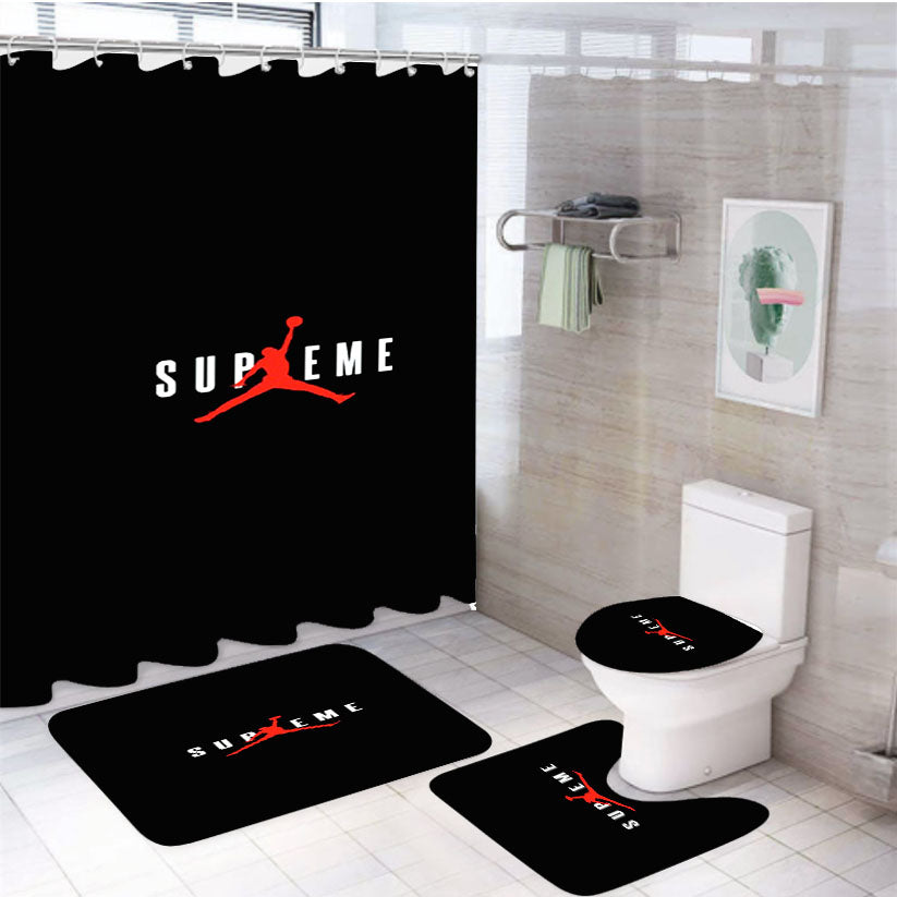 Supreme Basketball 4Pcs Bathroom Set Shower Curtain
