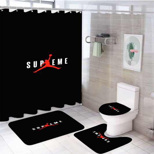Supreme Basketball 4Pcs Bathroom Set Shower Curtain