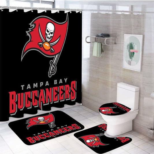 Tampa Bay Buccaneers Bucs 4Pcs Bathroom Set Shower Curtain