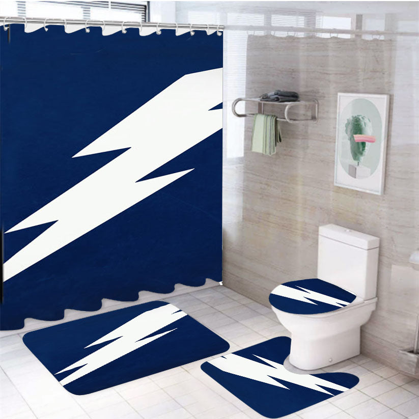 Tampa Bay Lightning Thunder 4Pcs Bathroom Set Shower Curtain