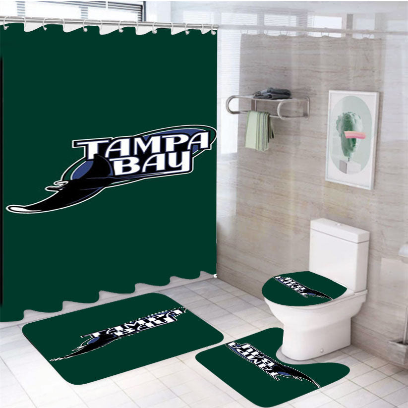 Tampa Bay Rays Icon 4Pcs Bathroom Set Shower Curtain