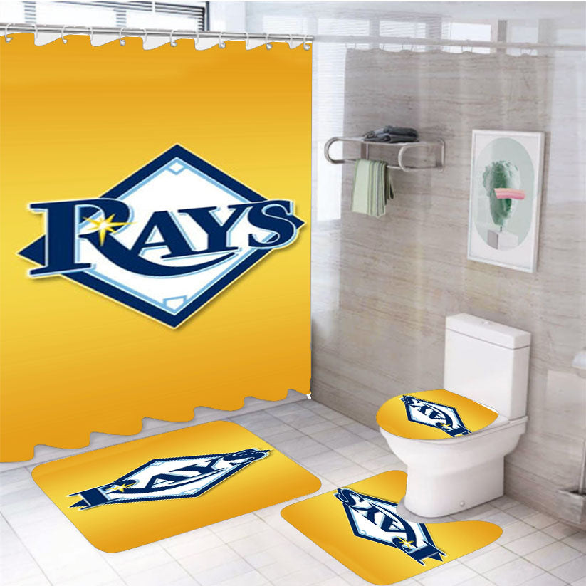 Tampa Bay Rays Logo 4Pcs Bathroom Set Shower Curtain