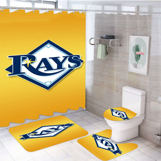 Tampa Bay Rays Logo 4Pcs Bathroom Set Shower Curtain