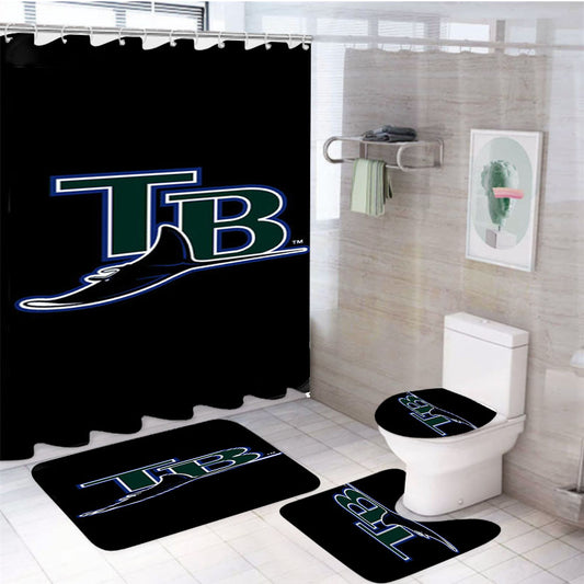Tampa Bay Rays New 4Pcs Bathroom Set Shower Curtain