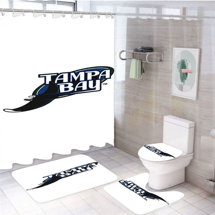 Tampa Bay Rays Symbol 4Pcs Bathroom Set Shower Curtain