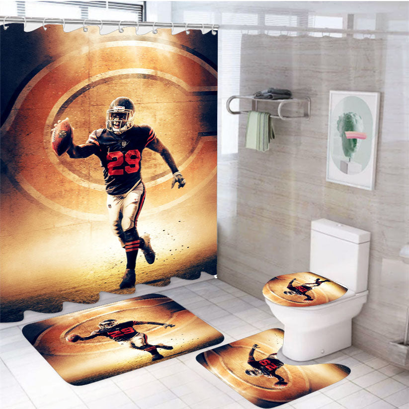 Tarik Cohen Chicago Bear 4Pcs Bathroom Set Shower Curtain