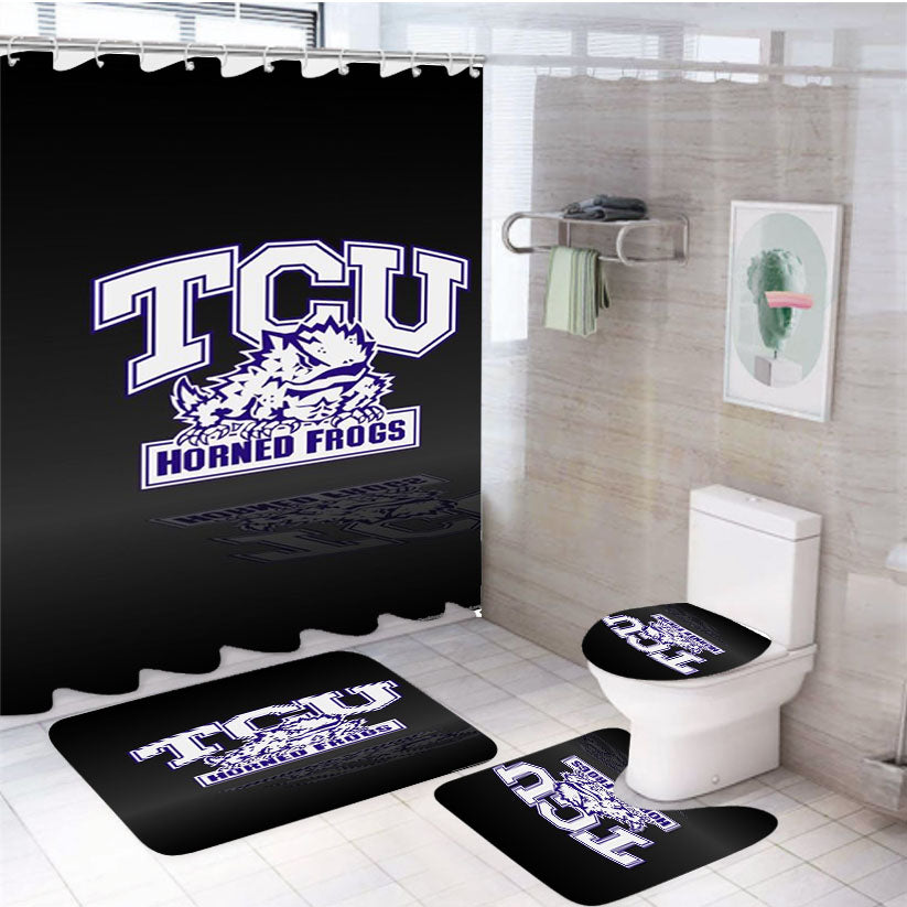 Tcu Horned Frogs College 4Pcs Bathroom Set Shower Curtain