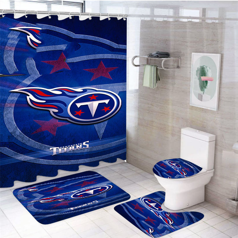 Tennessee Titans 1 4Pcs Bathroom Set Shower Curtain