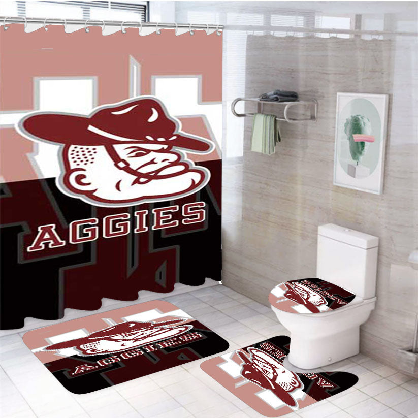 Texas A M Face Fade 4Pcs Bathroom Set Shower Curtain