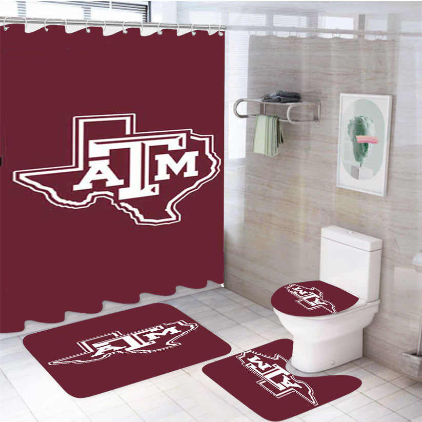 Texas A M Texas Logo 4Pcs Bathroom Set Shower Curtain