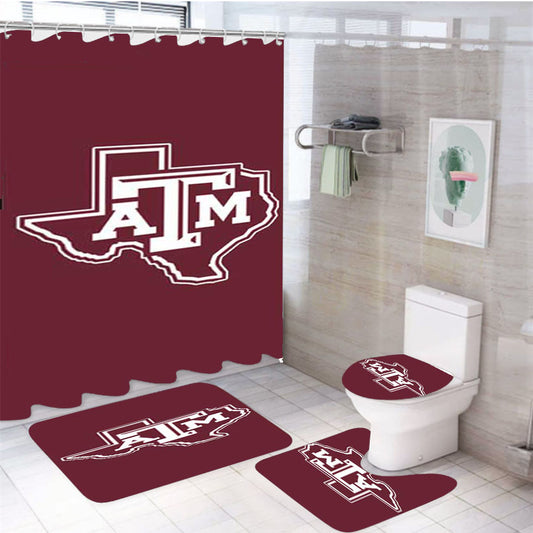 Texas A M Texas Logo 4Pcs Bathroom Set Shower Curtain
