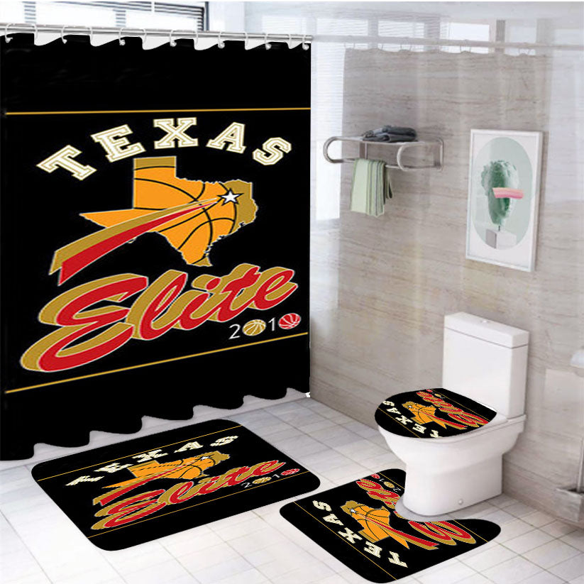 Texas Elite 0 4Pcs Bathroom Set Shower Curtain