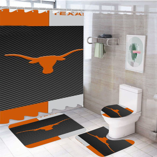 Texas Longhor 4Pcs Bathroom Set Shower Curtain