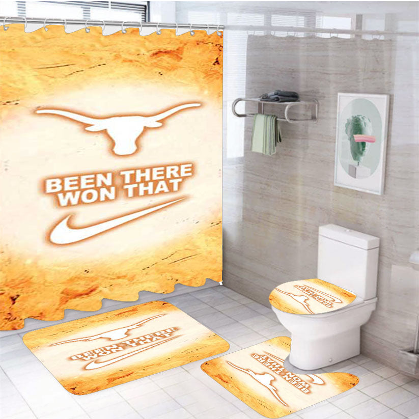 Texas Longhorns Been There 4Pcs Bathroom Set Shower Curtain