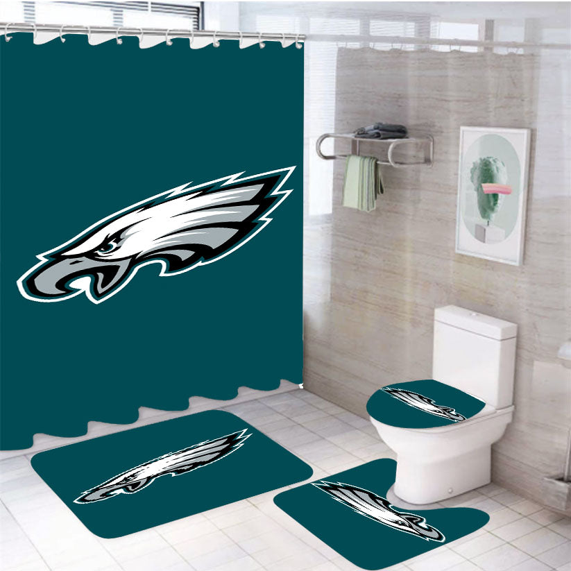 The 1996 Emblem Philadelphia Eagles 4Pcs Bathroom Set Shower Curtain