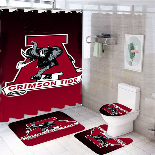 The Alabama Crimson Tide Football 4Pcs Bathroom Set Shower Curtain