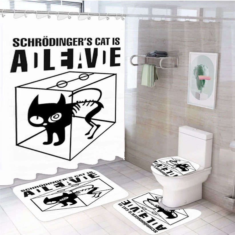 The Big Bang Theory Movie Sheldon Cooper Schrodingers Cat 4Pcs Bathroom Set Shower Curtain