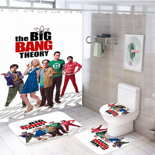 The Big Bang Theory Poster 4Pcs Bathroom Set Shower Curtain