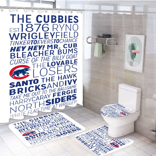 The Chicago Cubs 1876 4Pcs Bathroom Set Shower Curtain