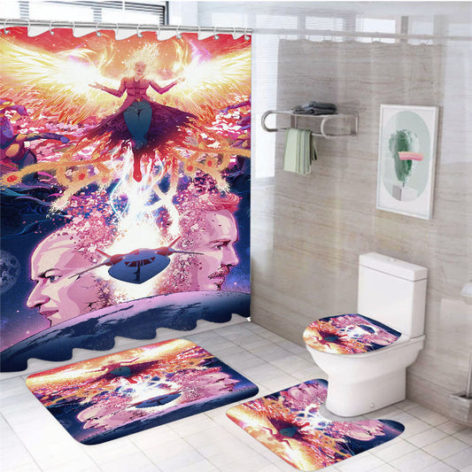 The Dark Phoenix Poster Fanart 4Pcs Bathroom Set Shower Curtain