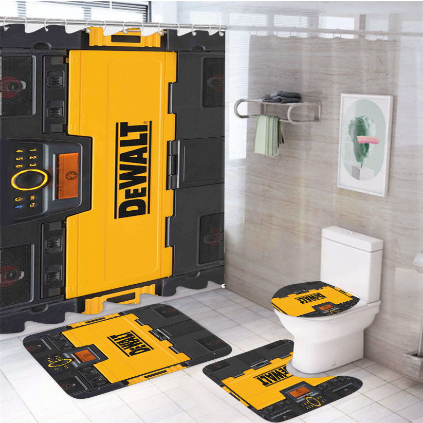 The Dewalt Futureristic  4Pcs Bathroom Set Shower Curtain