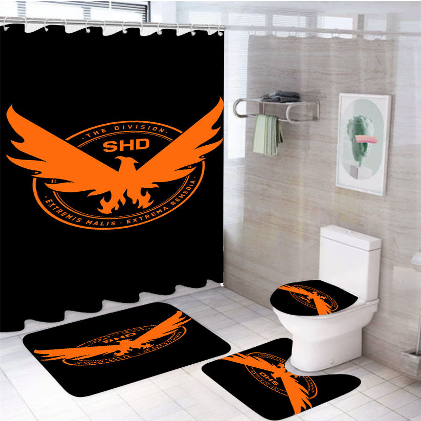 The Division 2 Shd Phoenix Logo 4Pcs Bathroom Set Shower Curtain