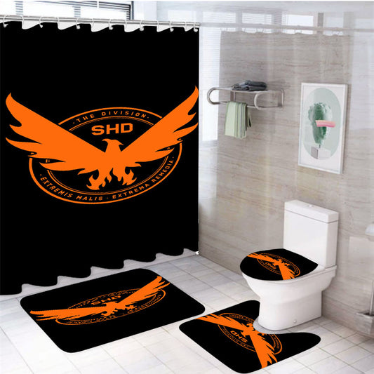 The Division 2 Shd Phoenix Logo 4Pcs Bathroom Set Shower Curtain