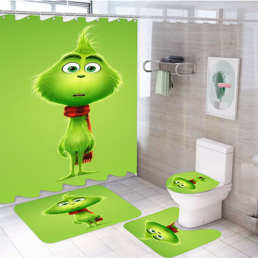 The Grinch Kids 4Pcs Bathroom Set Shower Curtain