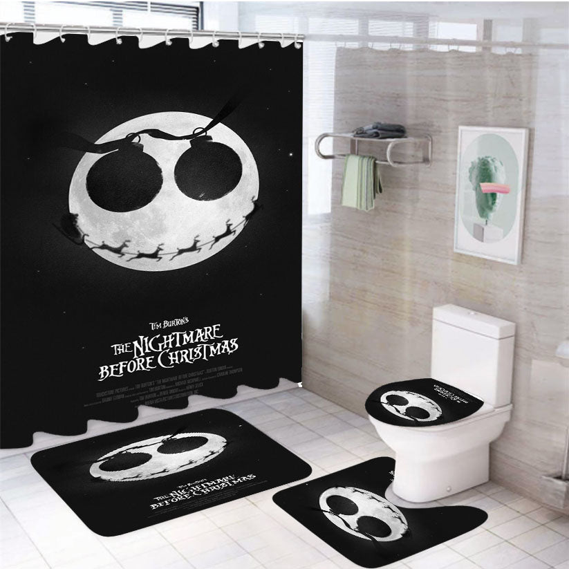 The Nightmare Before Christmas 4Pcs Bathroom Set Shower Curtain