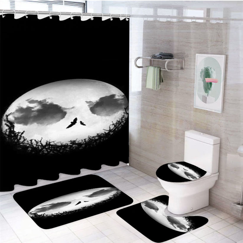 The Nightmare Before Christmas Disney 10 4Pcs Bathroom Set Shower Curtain