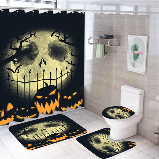 The Nightmare Before Christmas Disney 12 4Pcs Bathroom Set Shower Curtain