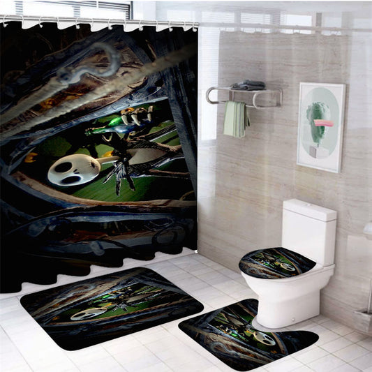 The Nightmare Before Christmas Disney 14 4Pcs Bathroom Set Shower Curtain