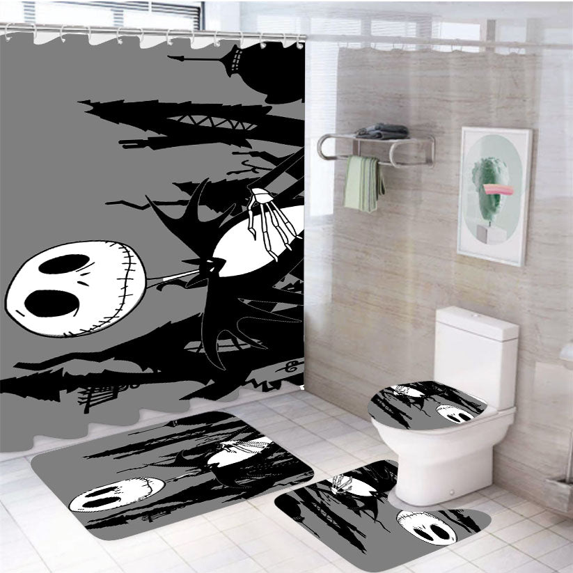 The Nightmare Before Christmas Disney 21 4Pcs Bathroom Set Shower Curtain