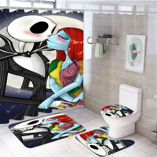 The Nightmare Before Christmas Disney 3 4Pcs Bathroom Set Shower Curtain