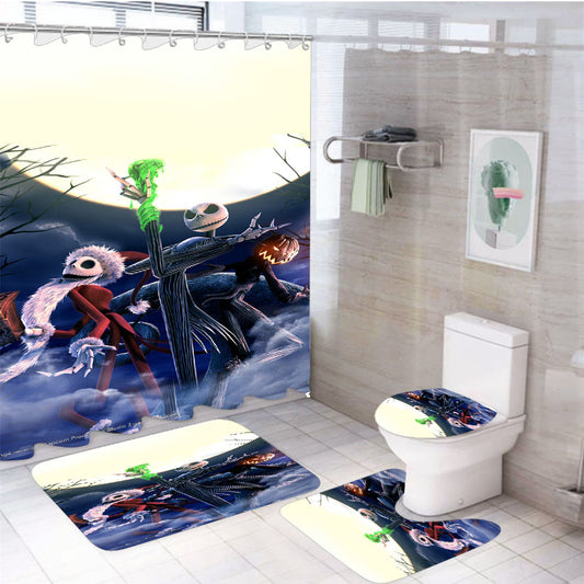 The Nightmare Before Christmas Disney 4 4Pcs Bathroom Set Shower Curtain