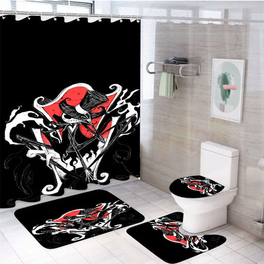 The Nightmare Before Christmas Disney 5 4Pcs Bathroom Set Shower Curtain