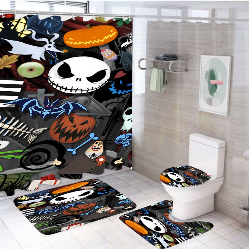 The Nightmare Before Christmas Disney 7 4Pcs Bathroom Set Shower Curtain
