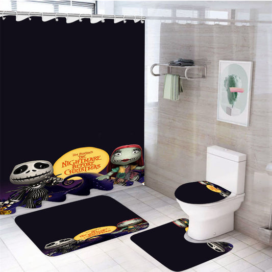 The Nightmare Before Christmas Disney 8 4Pcs Bathroom Set Shower Curtain