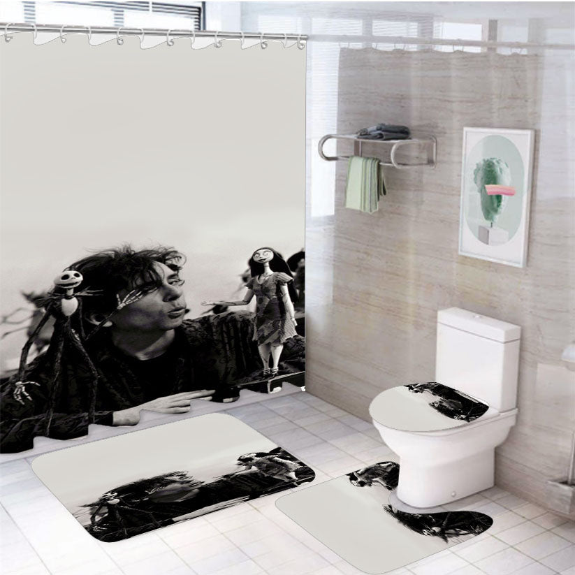 The Nightmare Before Christmas Disney 9 4Pcs Bathroom Set Shower Curtain