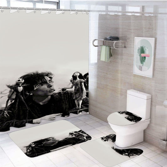 The Nightmare Before Christmas Disney 9 4Pcs Bathroom Set Shower Curtain