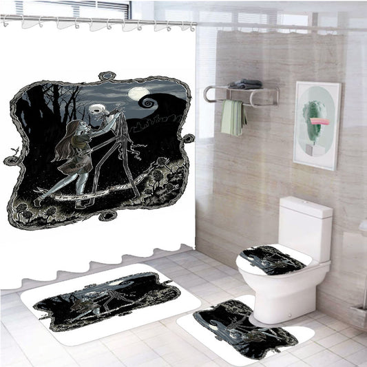 The Nightmare Before Christmas Frame 4Pcs Bathroom Set Shower Curtain