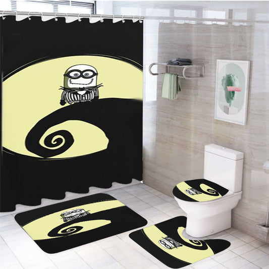 The Nightmare Before Christmas Halloween Minions 4Pcs Bathroom Set Shower Curtain